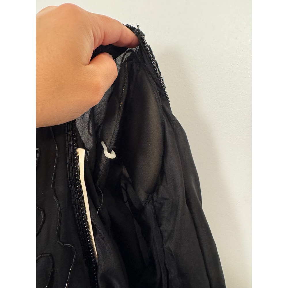 Vintage Deadstock Glamour Silky Nites Beaded Silk Evening Jacket Women 3X Black - Picture 8 of 11
